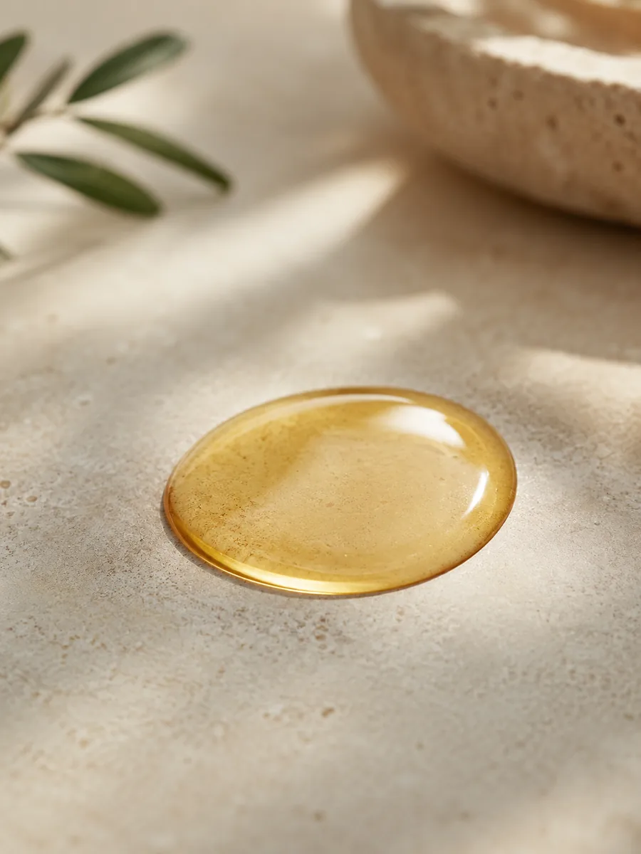 Golden oil droplet — squalane softness