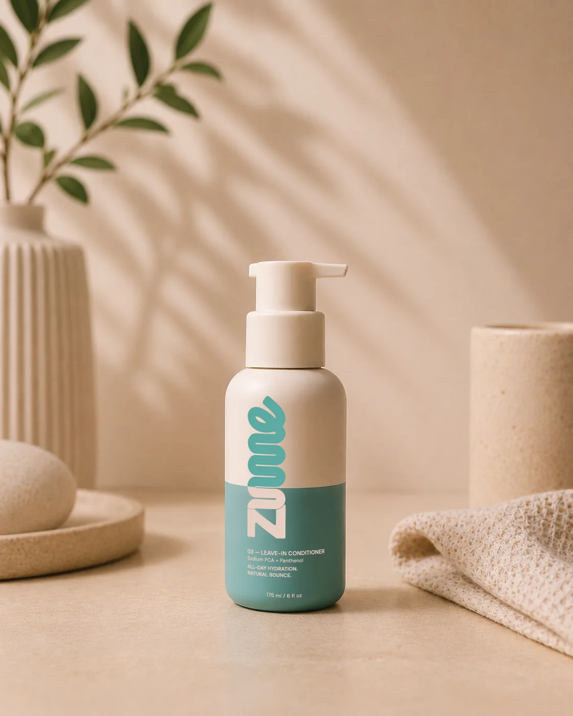 zume Leave-In Conditioner in a warm, sunlit setting