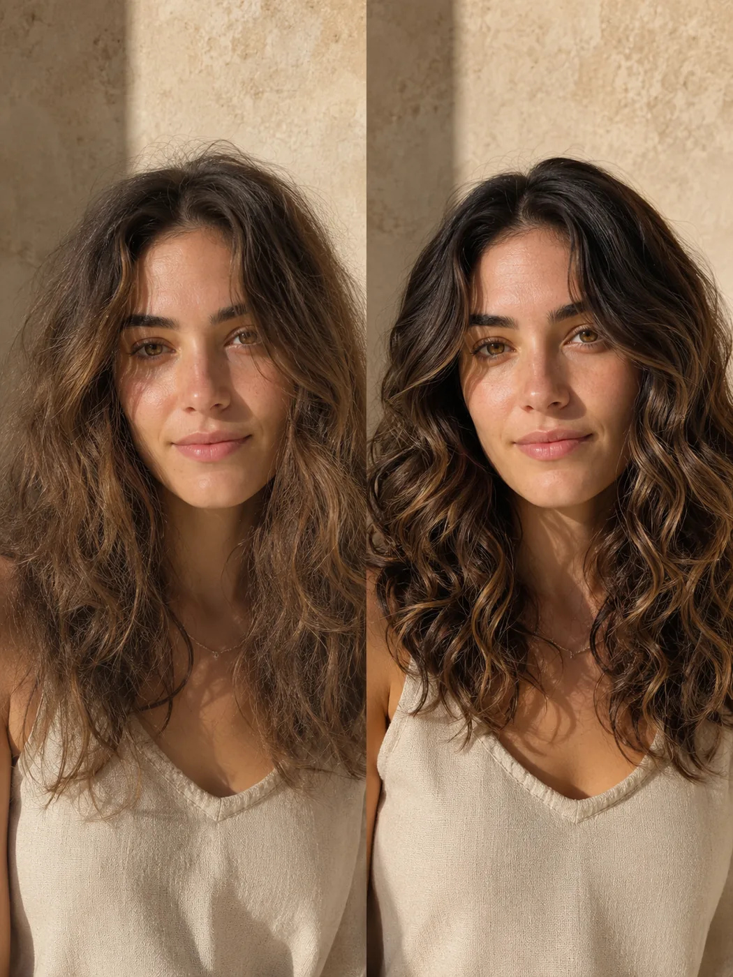 Before and after using the zume routine